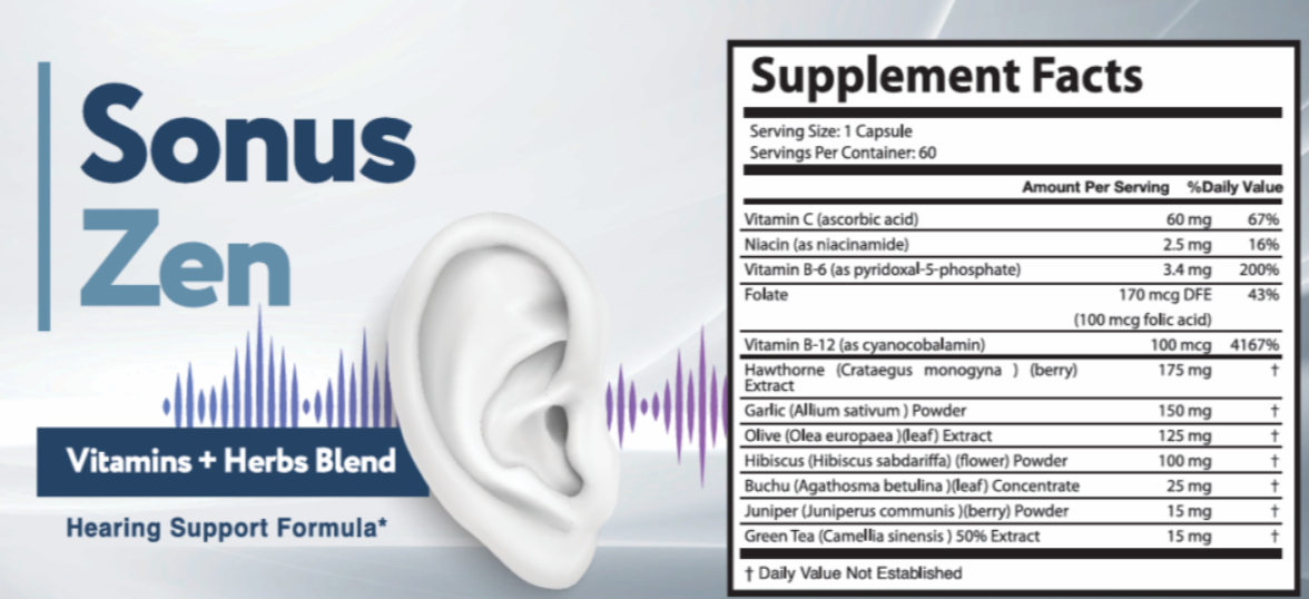 SonusZen Supplement Facts
